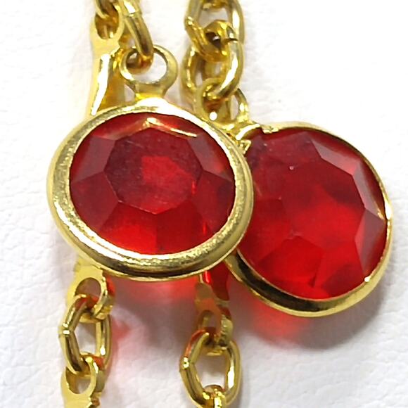 Vintage Red Crystal Dangle Necklace, 50 Inches Length, 1970s - Picture 10 of 10